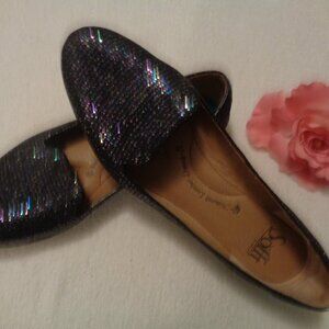 MERMAIDCORE UNDERSEA  BLUEISH IRRIDESENT LOAFERS BY SOFIE  7 & 1/2 M